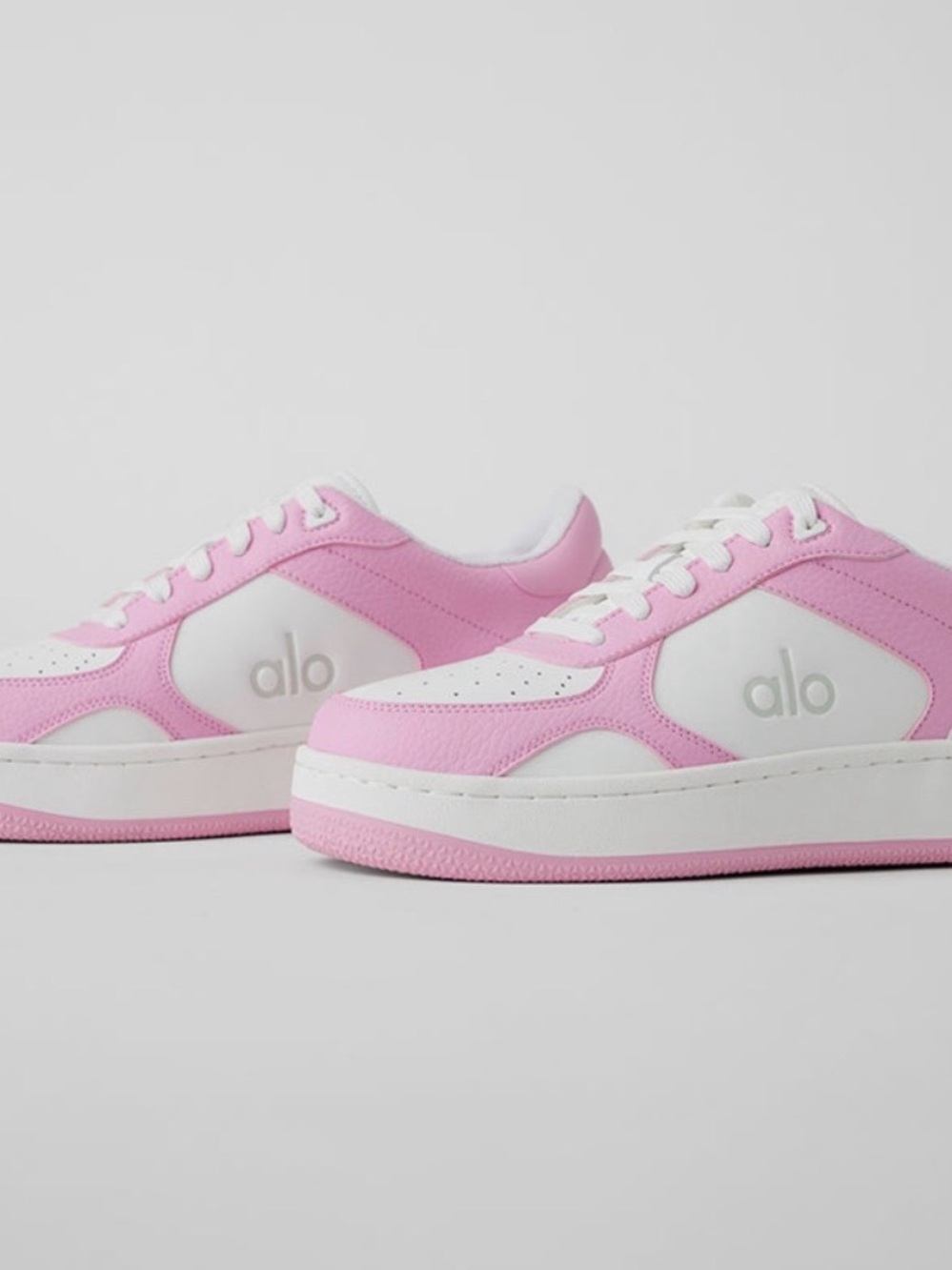 ALO Yoga Pink and White Women's Athletic Sneakers